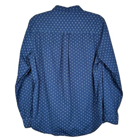 Kenneth Cole New York Men Shirt Size Medium Blue Cotton Career Casual Button Up - Picture 4 of 9